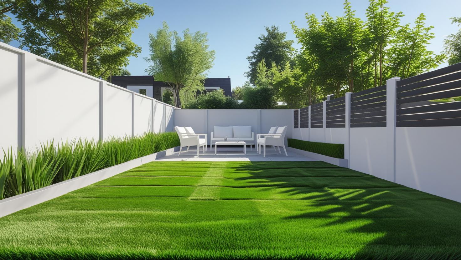 “Beautiful backyard with freshly installed Regal Turf 50mm artificial grass, thick lush green surface, garden furniture, modern fence, sunny day, clean and premium appearance, ultra-realistic.” (1)
